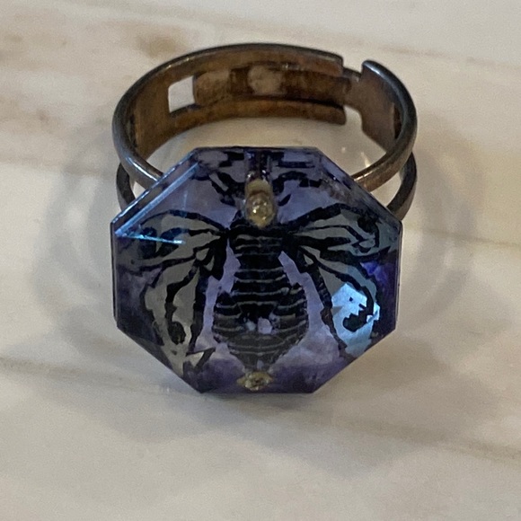 Juliette Ramade Hand Painted Butterfly Ring OS - Picture 1 of 8